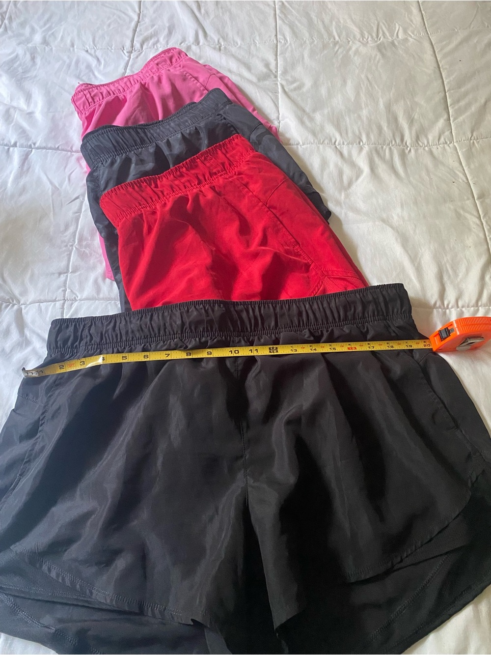 Athletic Works Women's Elastic-Waist Shorts in Black, Camouflage, Red & Pink